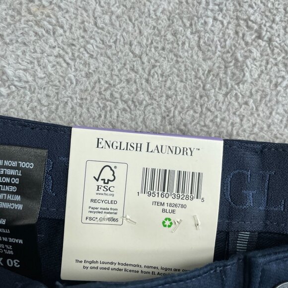 NEW English Laundry Men's 30x32 Straight Fit 5 Pocket  Pants Blue - Picture 4 of 8